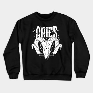 ARIES Storm Fire Witch Shirt Skull constellation Crewneck Sweatshirt